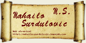 Mahailo Surdulović vizit kartica